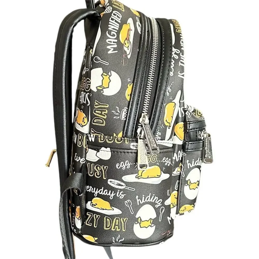 Rare Sanrio‎ Gudetama x Loungefly Mini Backpack in black colorway. - Picture 7 of 14